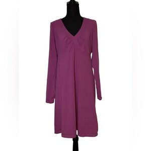 Athleta XL Purple Organic Cotton Long Sleeve Dress Style 709945 💜